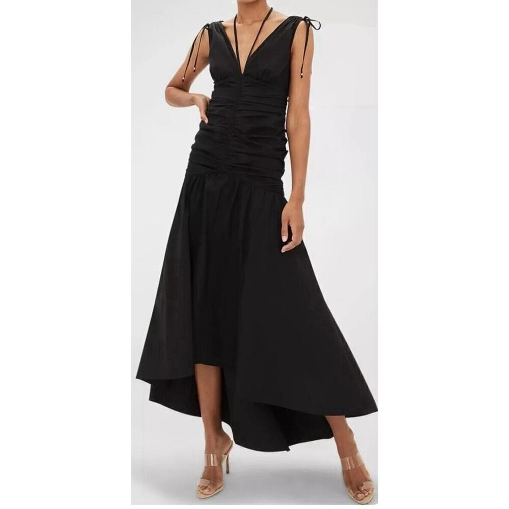 Veronica Beard dress Perrin sleeveless high low maxi black size 4 B1883